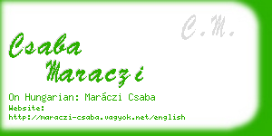 csaba maraczi business card